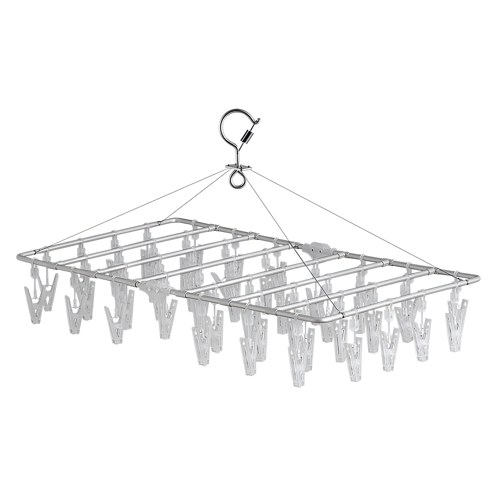 铝合金衣架多夹子袜夹凉袜子架晾内衣阳台挂钩家用不锈钢晾衣神器