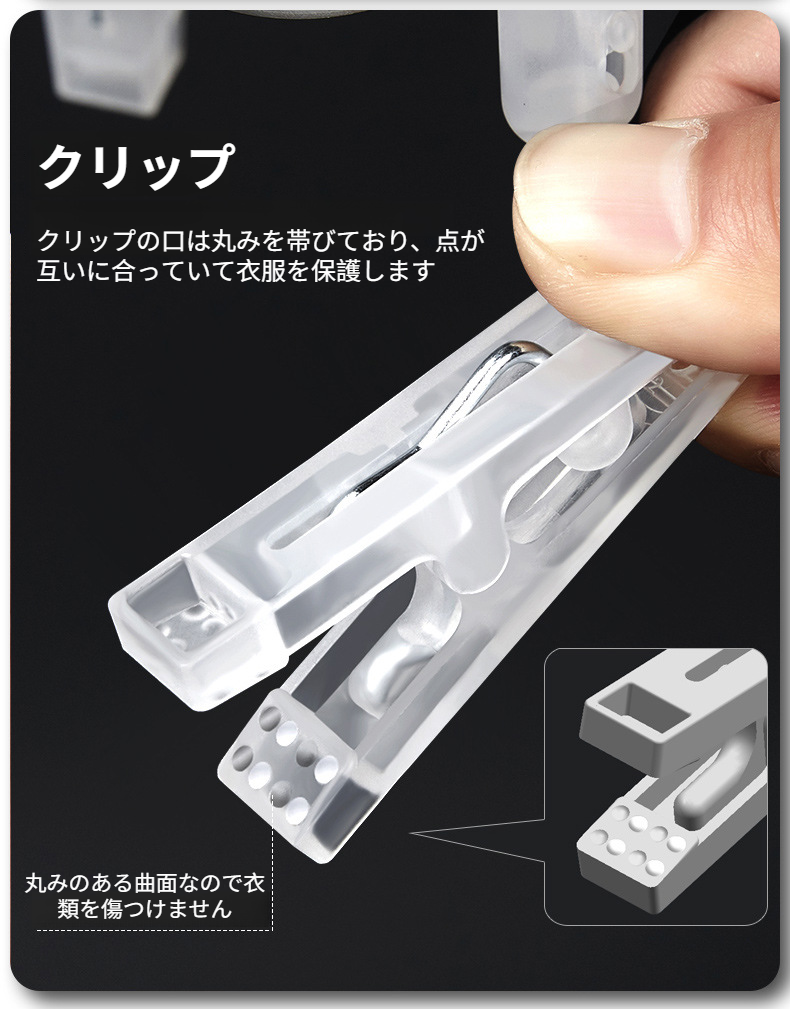 強力なステンレスクリップ付きハンガー