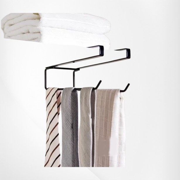 鉄製二重トイレットペーパーホルダー 食器収納棚 キッチン・トイレ用 無穴食品保存ラック