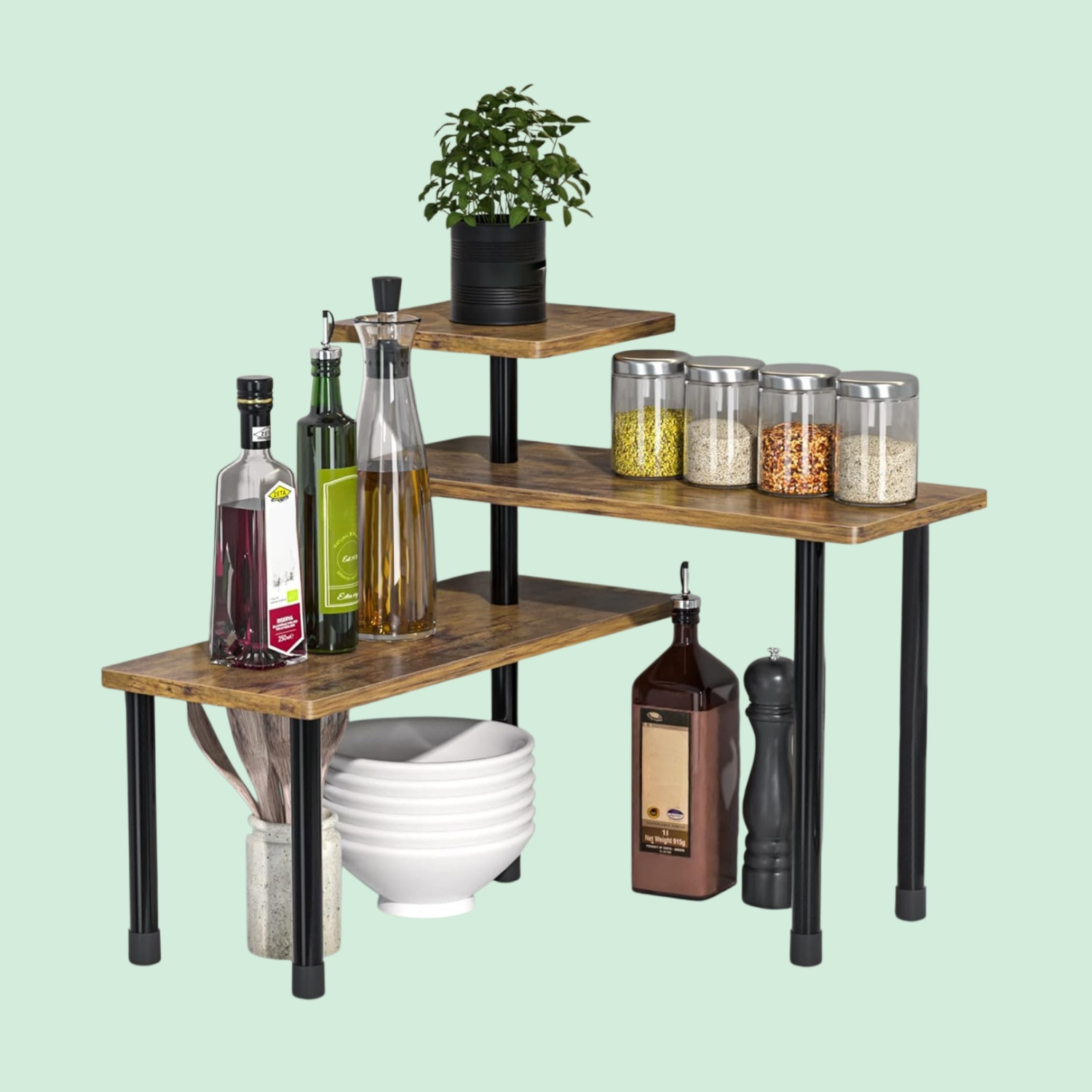 多層キッチンコーナー収納ラック