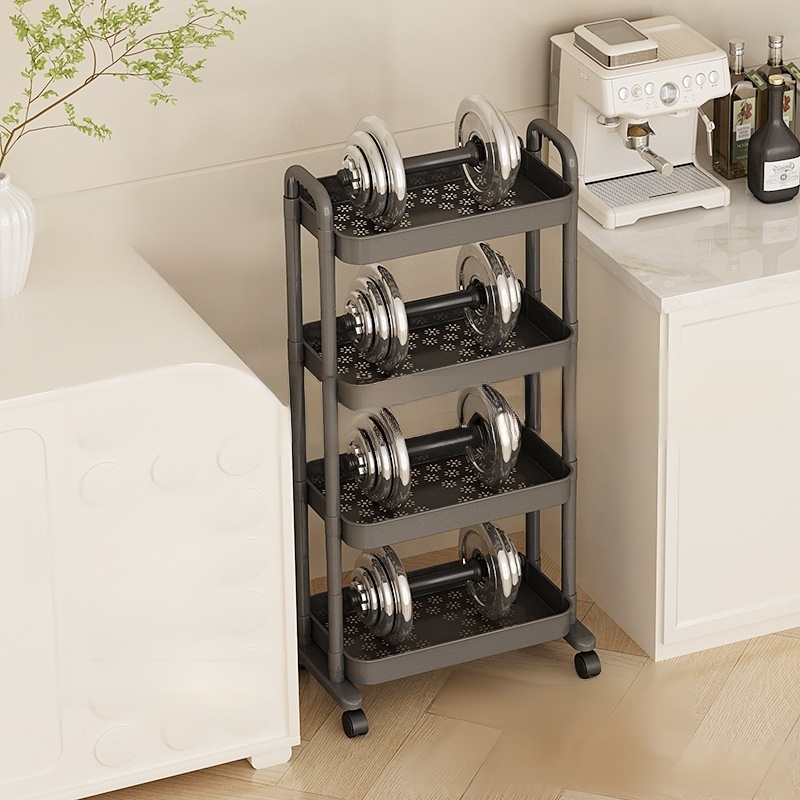 Trolley rack household floor-standing multi-layer shelf mobile storage rack