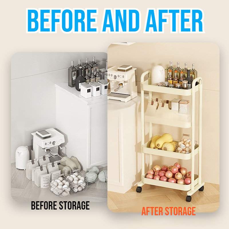 Trolley rack household floor-standing multi-layer shelf mobile storage rack