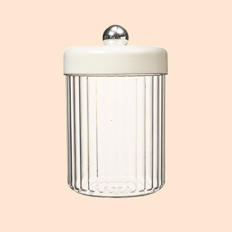 圓形雜糧罐五穀雜糧乾貨收納盒食品收納盒防潮密封透明茶葉儲藏罐