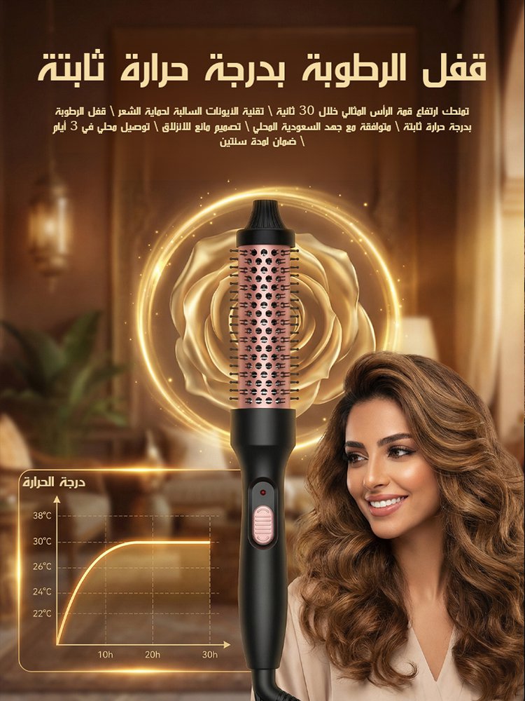 مكواة تجعيد الشعر للشعر الطويل والغرّة