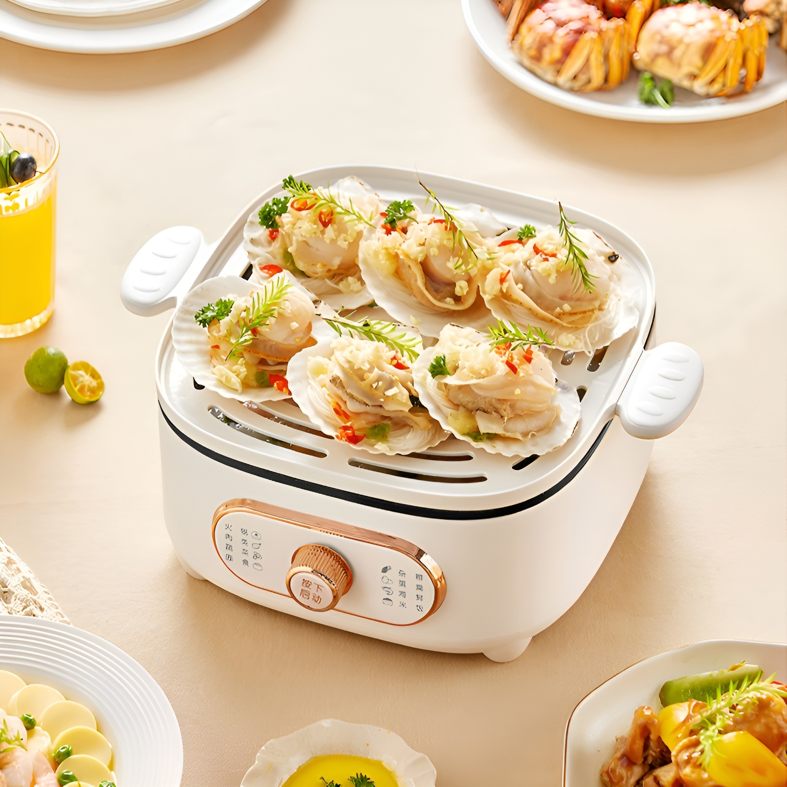 電気蒸し器家庭用オールインワン多機能電気鍋小型家電スチームポット朝食電気機械調理鍋