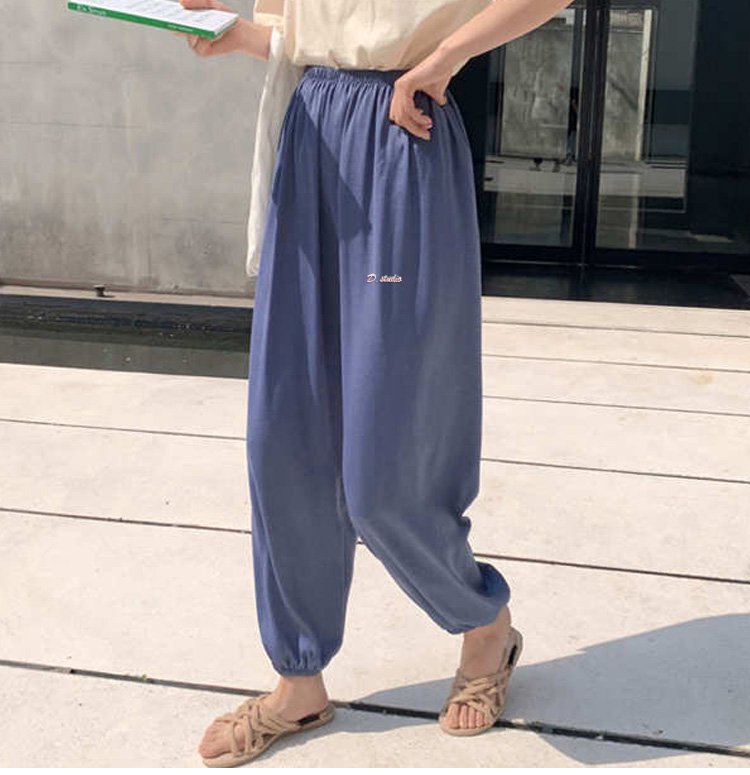 カジュアルパンツ 2点目から半額 サルエルパンツ 無地 ストレッチ ゆったり UVカット 蚊対策 吸汗速乾 快適