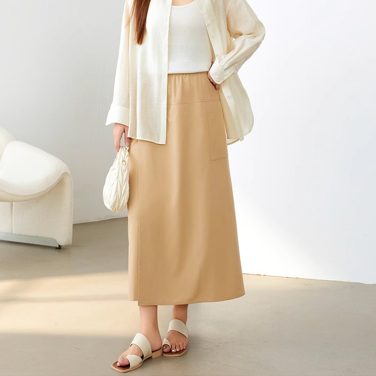 하이웨이스트 캐주얼 와이드 치마바지