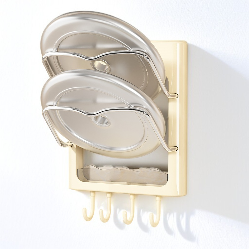 다용도 냄비뚜껑선반 다층수납선반 펀치프리 벽걸이 가정용 주방선반 다용도 도마 벽걸이 냄비뚜껑선반