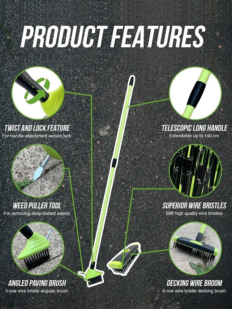 【Efficient and labor-saving】Dual-head weed cleaner