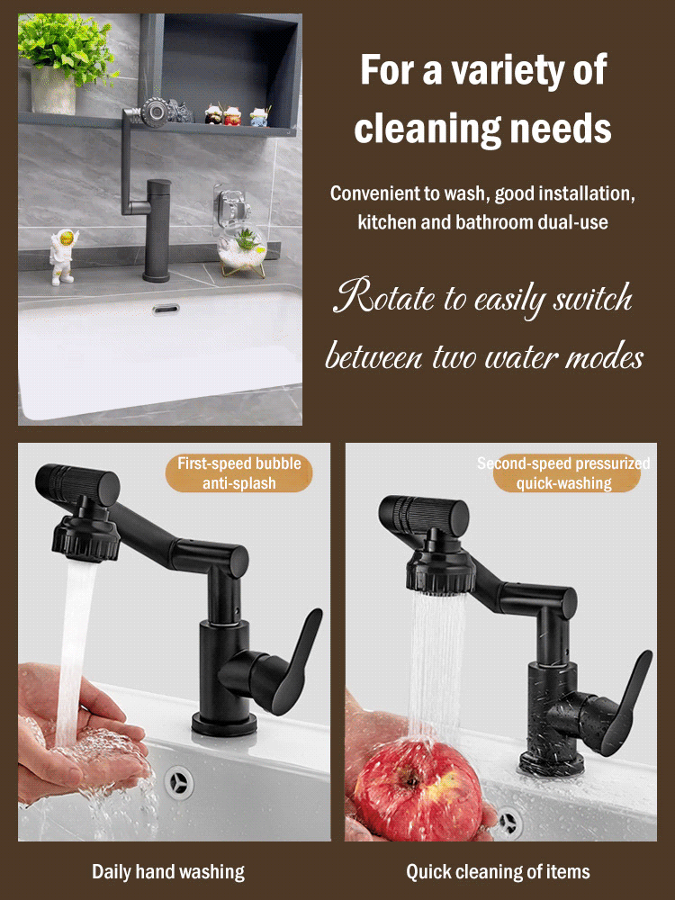 1080° mechanical arm rotating faucet