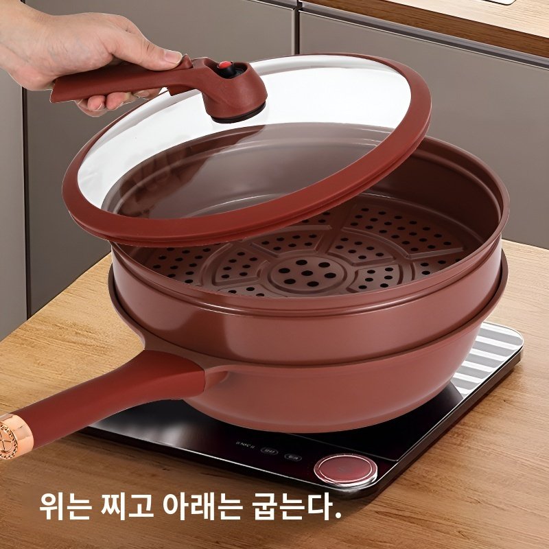 가정용 다기능 일체형 조리 냄비 보라색 모래 세라믹 논스틱 냄비 건강 클레이 찜기 웍 일체형 다기능 냄비