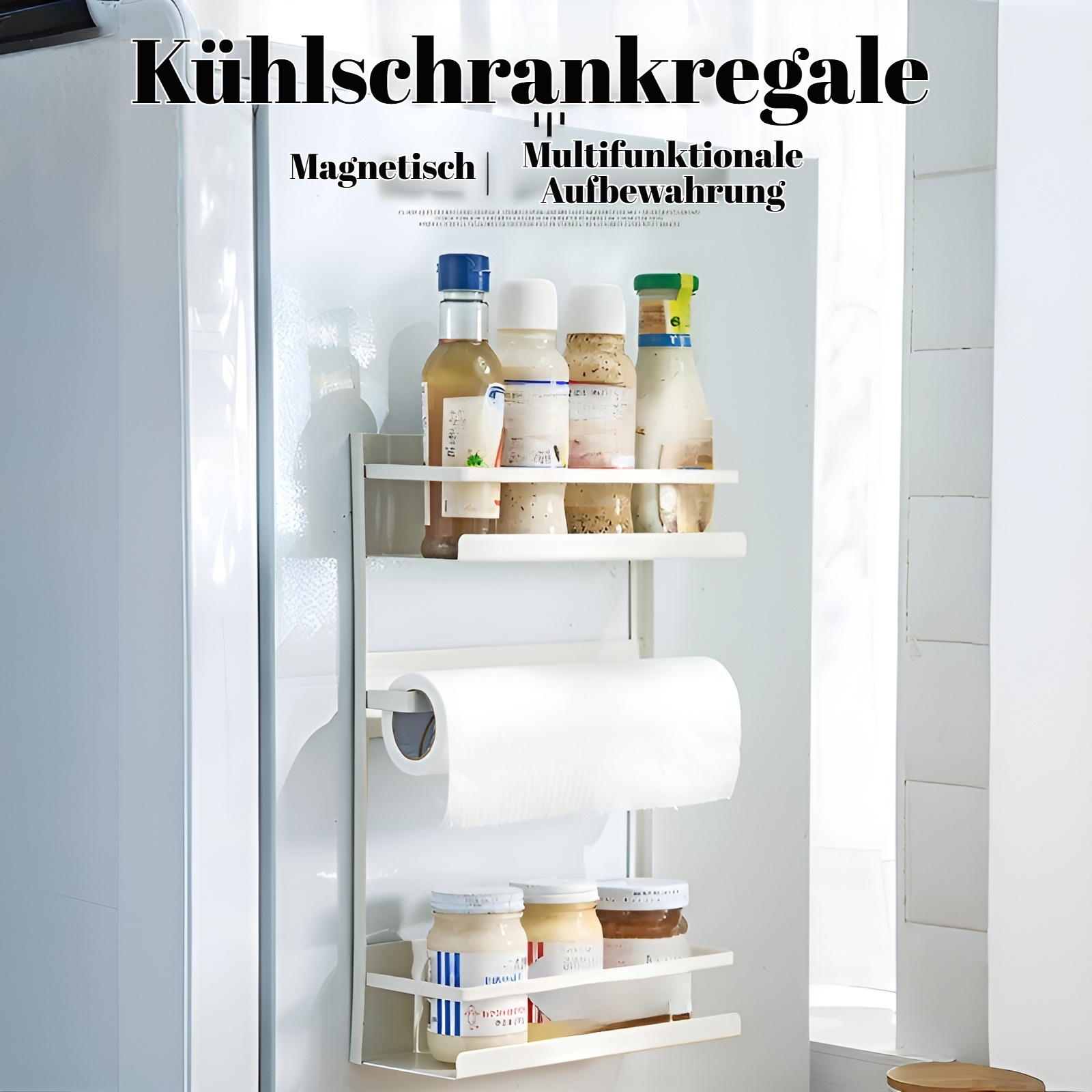 Magnetisches Waschmaschinen-Kühlschrankregal, seitlich an der Wand montiertes Küchenlagerregal, stan
