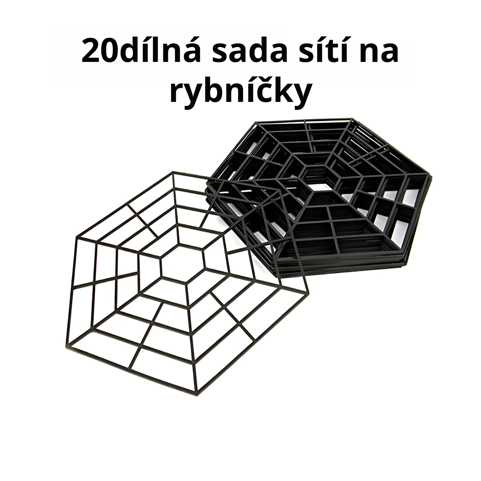 Sada 20 šestihranných ochranných sítí na ryby