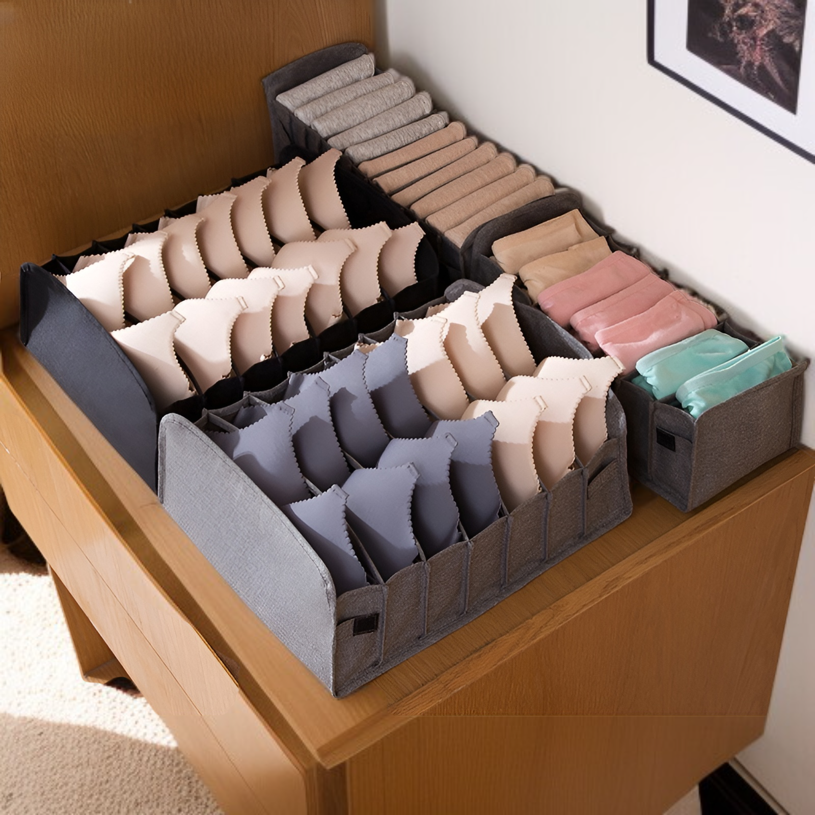 布収納アーティファクト下着収納ボックス寝室引き出しタイプ折りたたみ式仕切りホーム収納ボックス