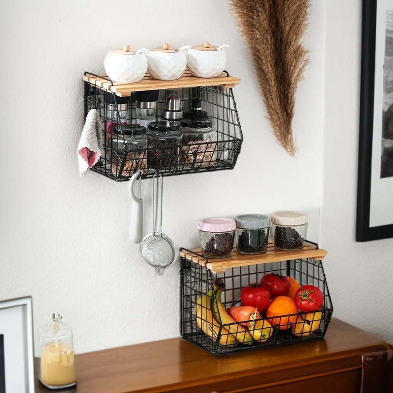 ห้องครัวติดผนังฟรีหมัดเหล็กศิลปะชั้นวางของไม้