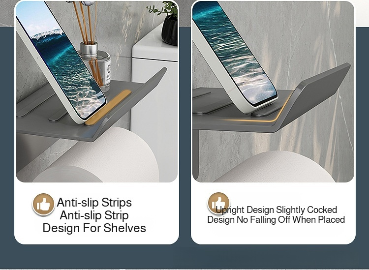 Stainless steel tissue holder for bathrooms, drill-free installation