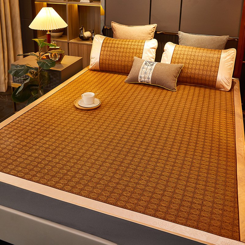 เสื่อหวายธรรมชาติแบบพับได้สำหรับฤดูร้อน