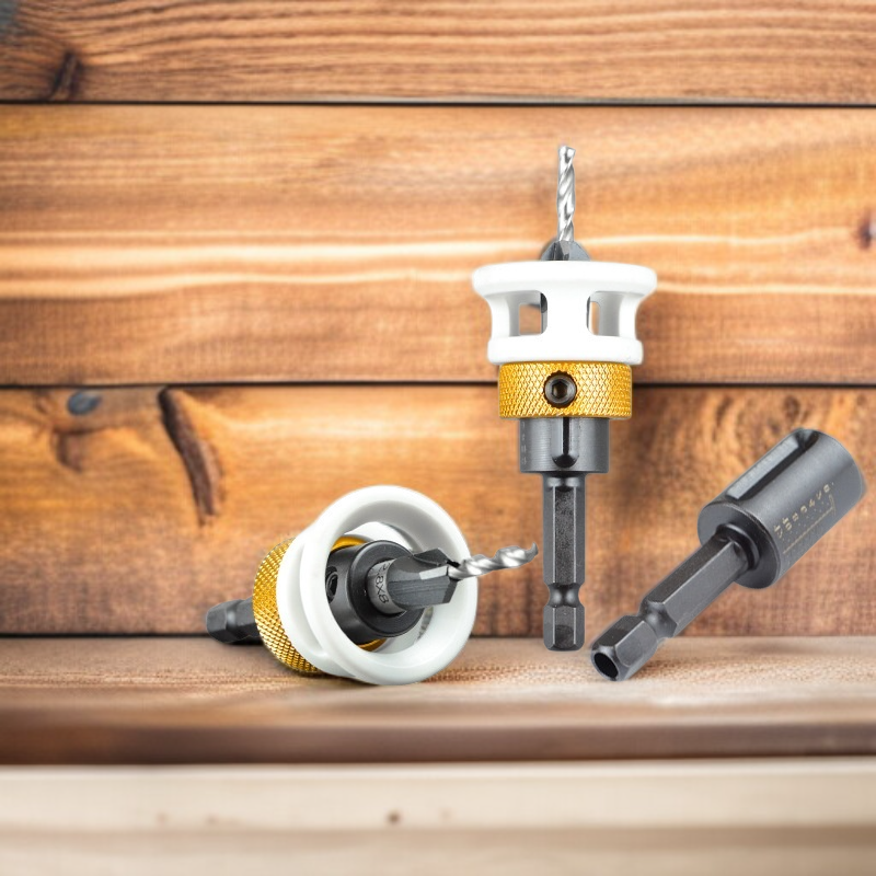 Broca avellanadora de cuatro filos con cabezal de aleación y orificio cónico JMY Woodworking Limited