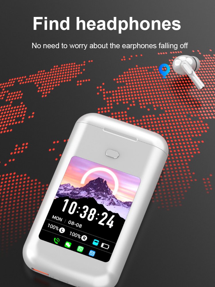 [Rechargeable, dialable & message visible] Digital display wireless earphones