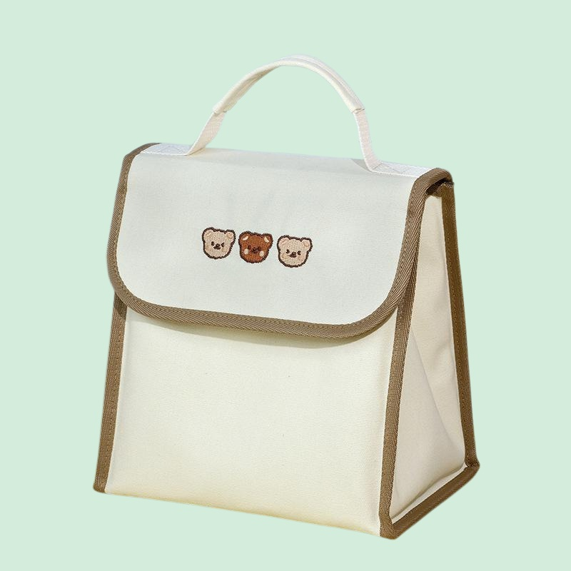 Cherry Bearの高価値ランチボックスバッグ、ポータブル、手持ち、オフィスワーカー、大容量収納、ランチバッグ、ピクニックバッグ