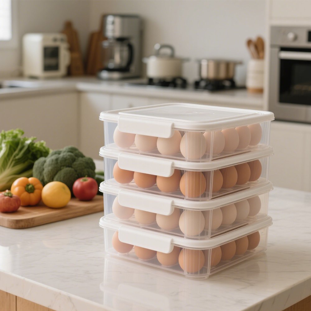 取り出しやすい卵保存ボックスのスライド式設計