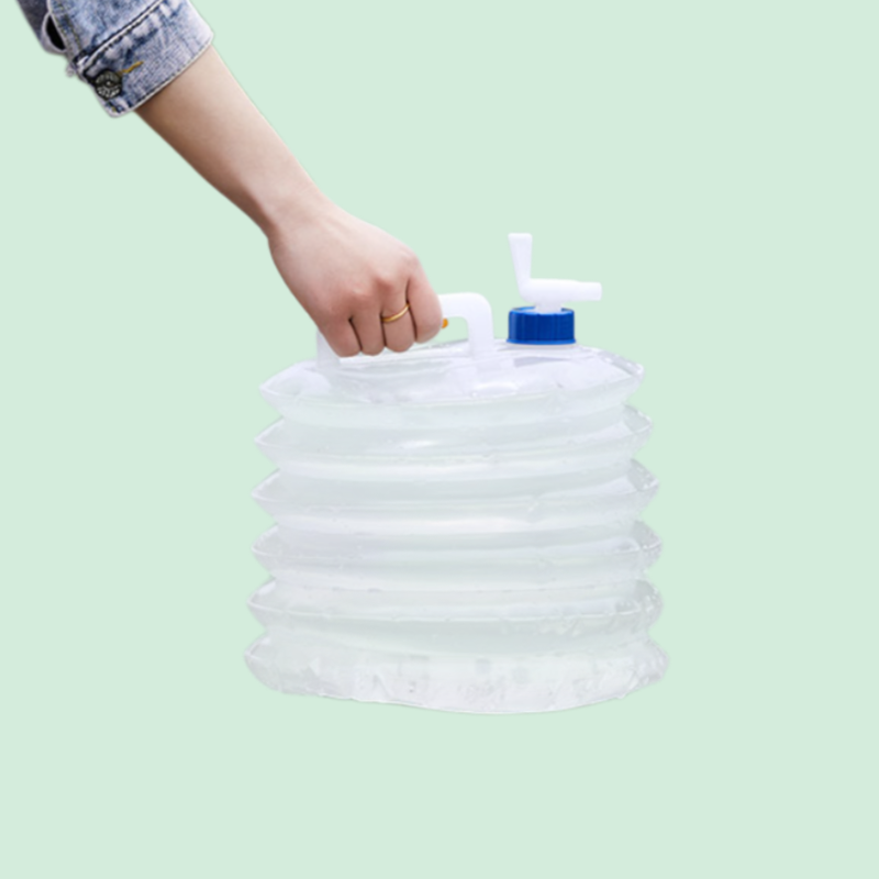 戶外可折疊蓄水桶自動駕駛車用便攜式儲水箱廚房塑膠家用水桶帶龍頭