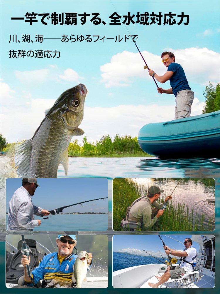 【21点セット】伸縮式折りたたみ釣り竿、釣りをもっと気軽に。組立0秒の次世代ロッド！