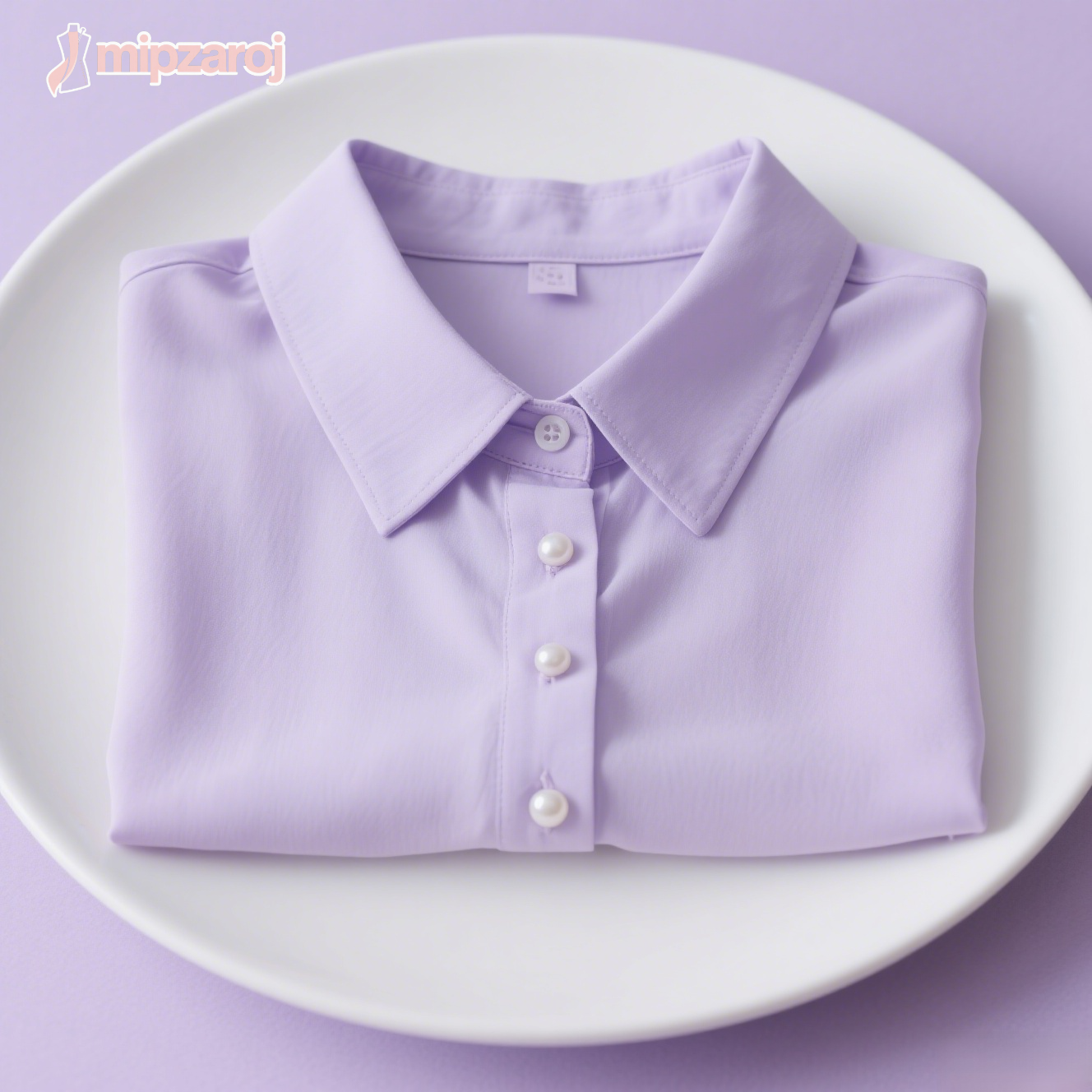 薄紫色のシフォンシャツ