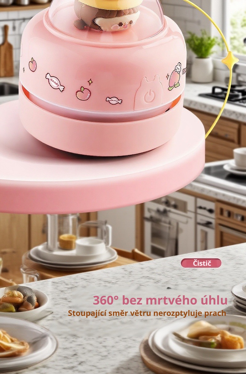 Přenosný mini vysavač pro rychlé čištění stolu