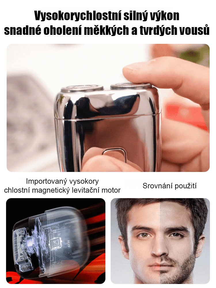 Nový mini dvouhlavý elektrický holicí strojek