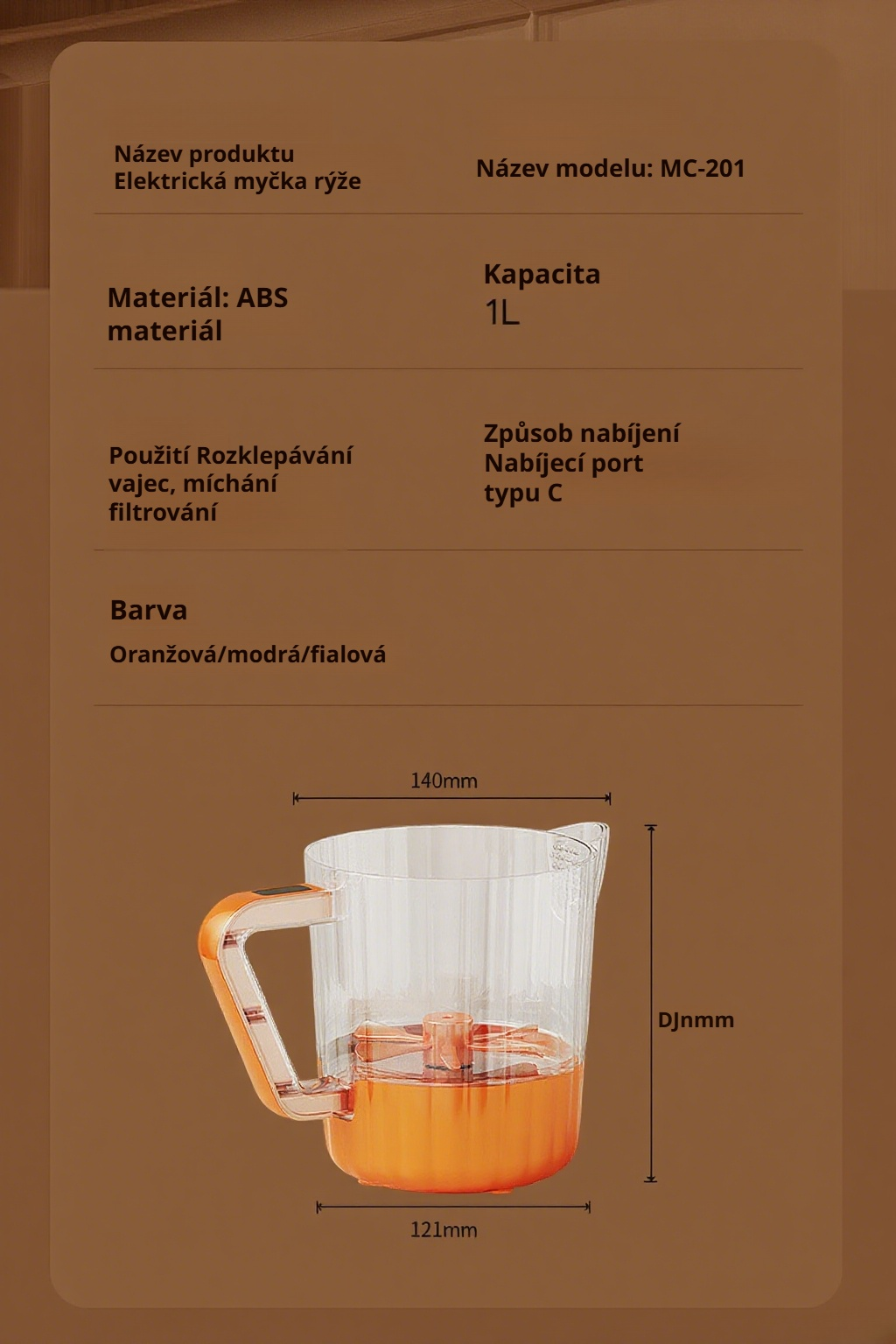 Pohár na vejce s praktickou výlevkou pro snadné nalévání