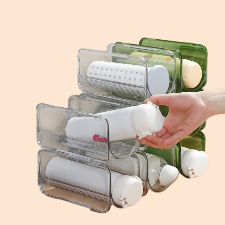 Water cup storage rack multi-layer transparent desktop can be stacked cup rack dustproof home insula