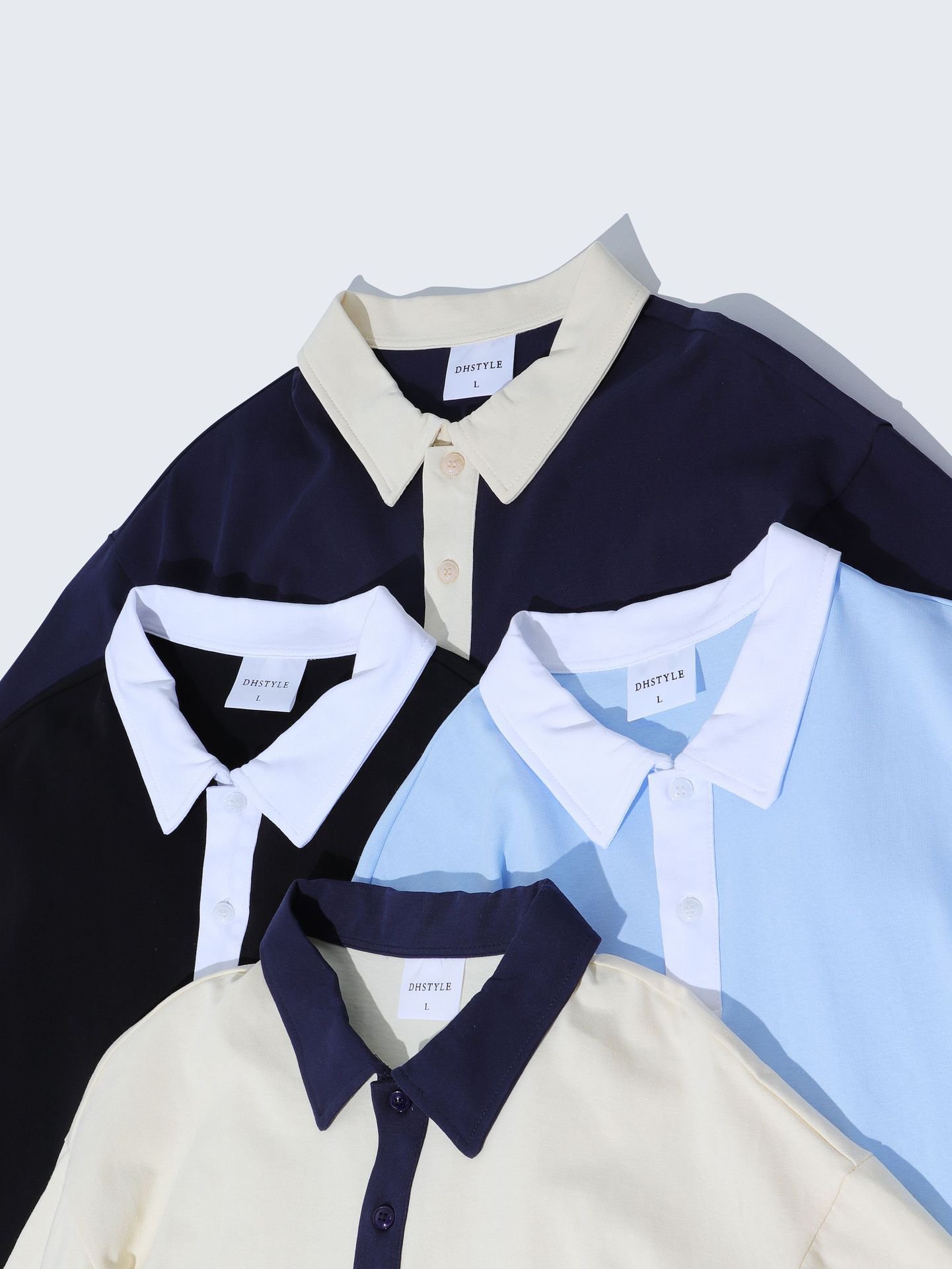 Ležérní kontrastní klopy s krátkými rukávy