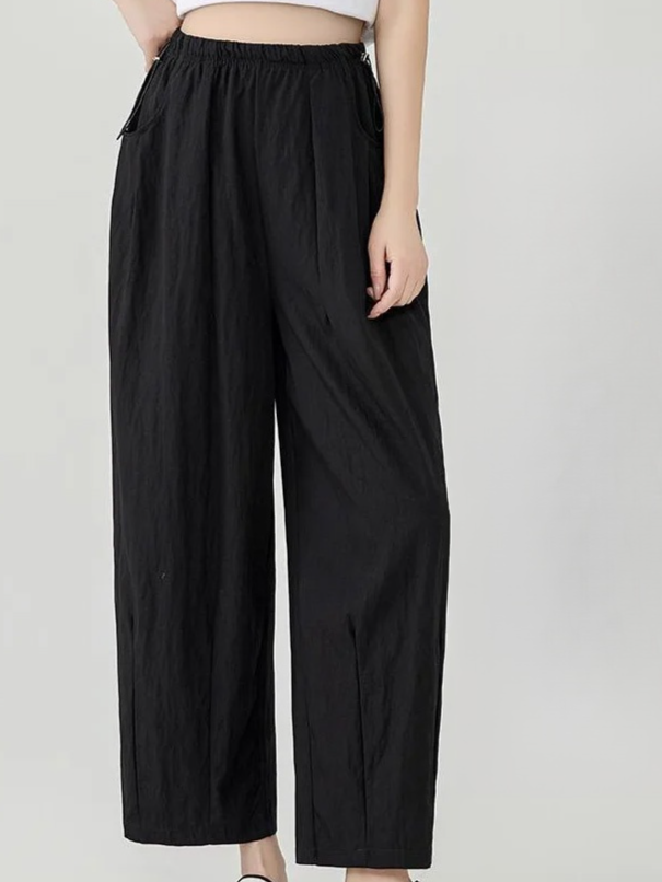 Dámské kalhoty s vysokým pasem ve stylu "mrkve"