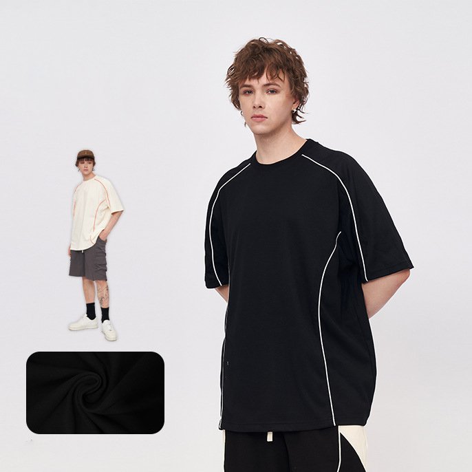 Vyšívaný kulatý výstřih s krátkými rukávy