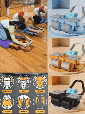 四輪・4肘パット付き腹筋ローラー