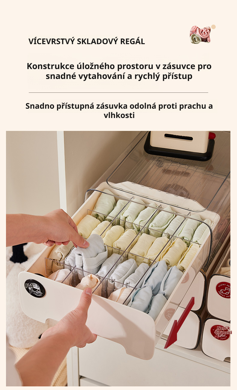 Praktický úložný box pro studenty na kolej