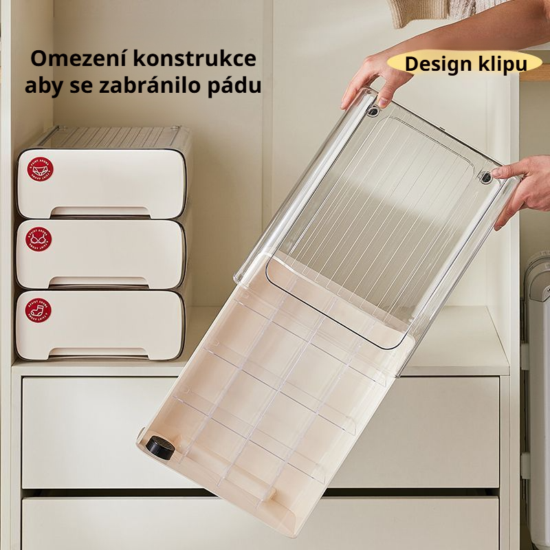 Úložný box na spodní prádlo ve stylu „cream“ do skříně nebo na kolej pro studenty