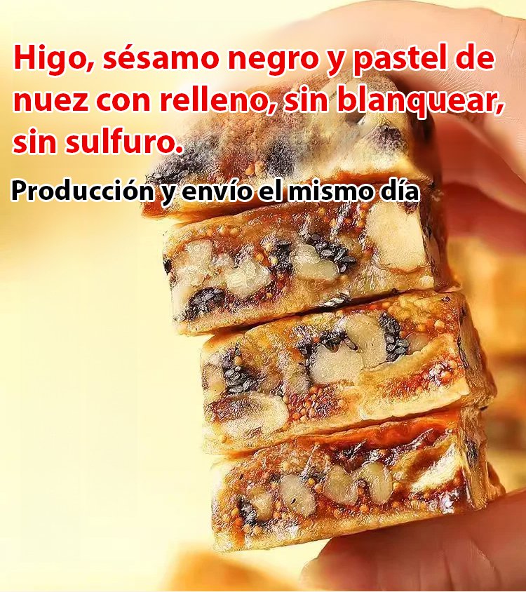 50% DESCUENTO! Pastelito de Higo, Sésamo Negro y Nuez – Bajo en Calorías (78 kcal) y Alto en Fibra