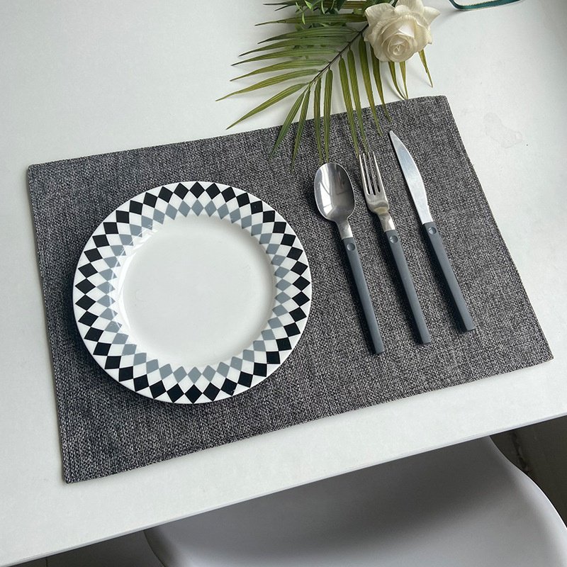 Double-layer imitation linen cloth placemats placemats hotel box insulation pad style home coasters