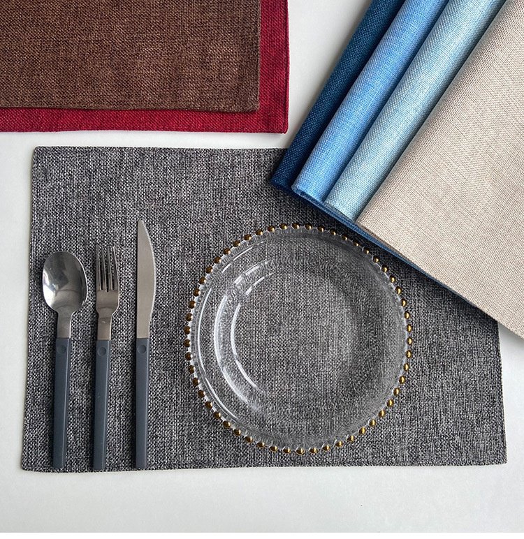 Modern home decor placemats in use