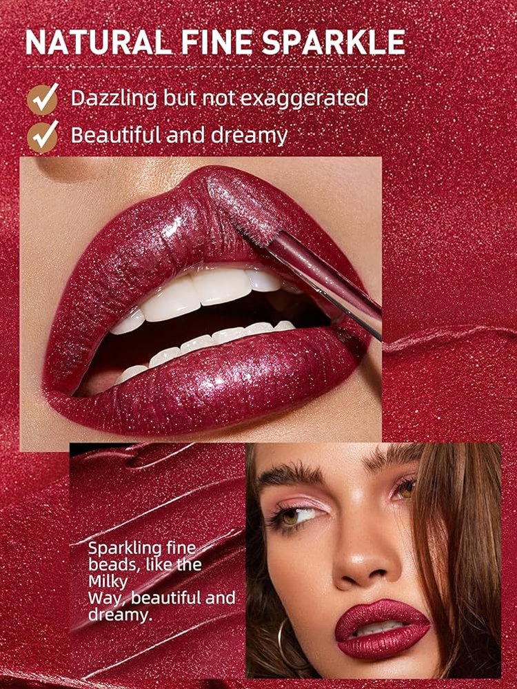 Waterproof and non-stick glitter lip glaze