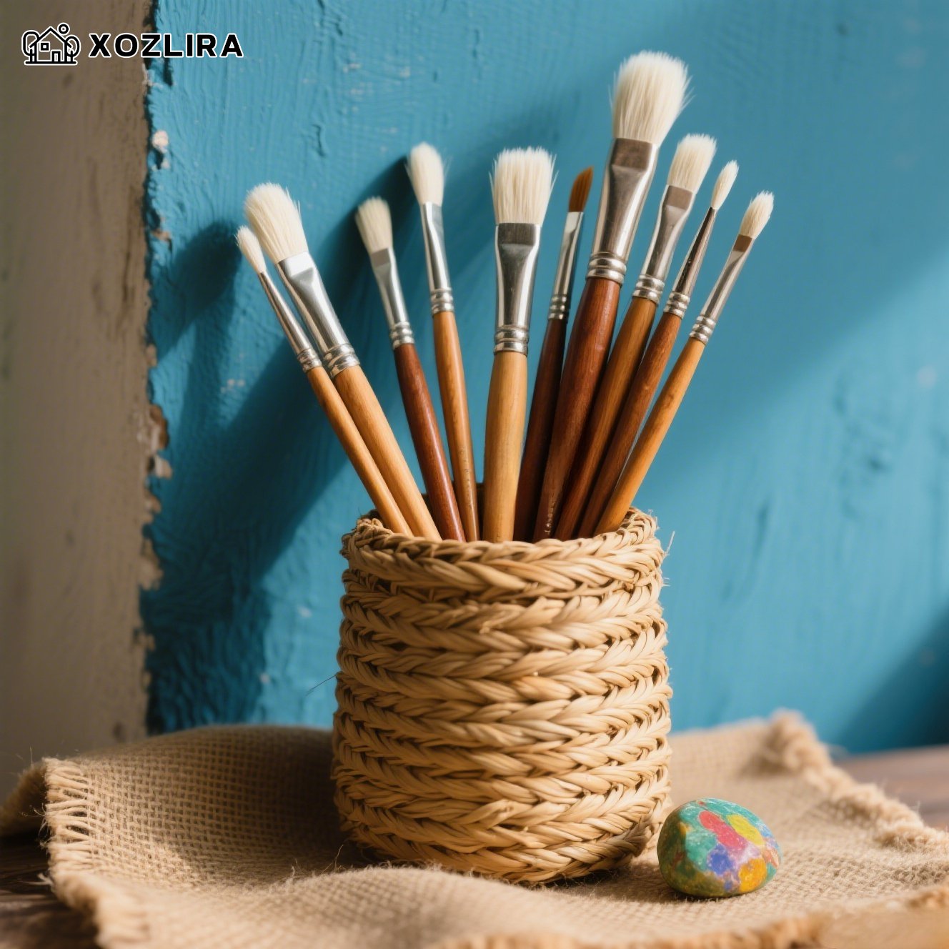 수채화 작업에 적합한 늑대털 붓