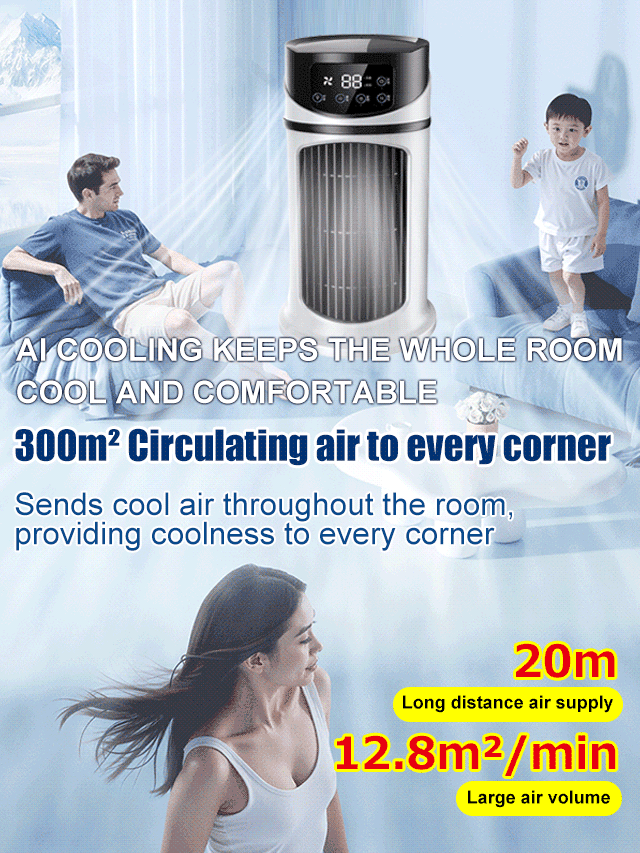 Quiet, compact air cooler with mist humidifier function