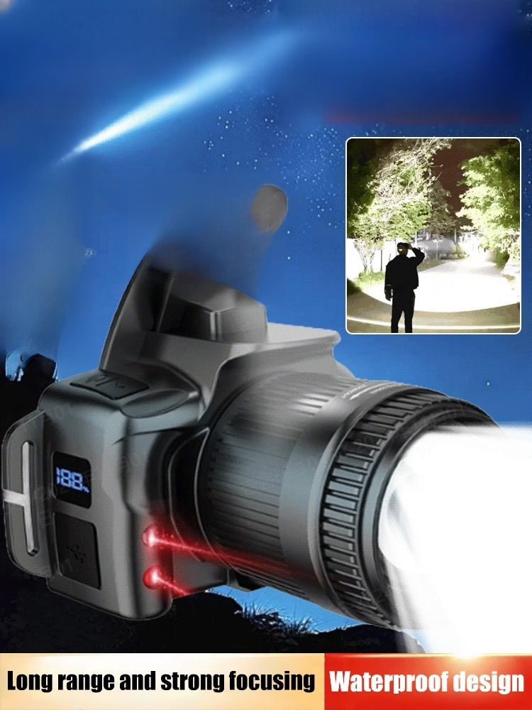 【Induction strong light】 Outdoor telescopic headlight