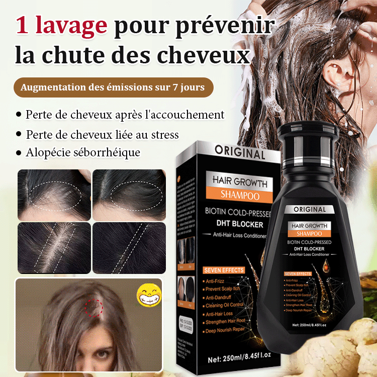 Shampoo au gingembre pour fortifier et stimuler la croissance des cheveux