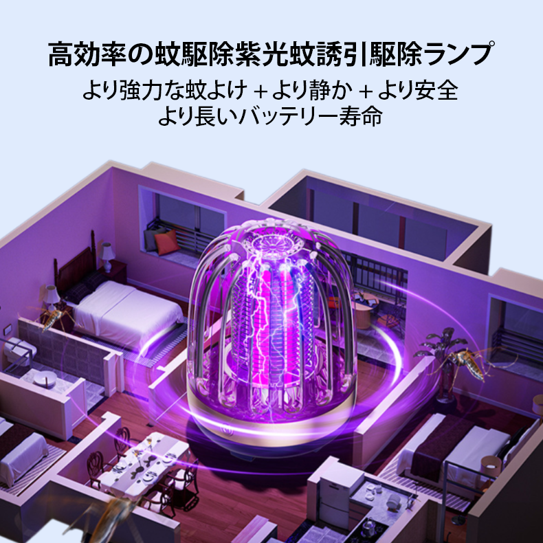 高効率の蚊駆除紫光蚊誘引駆除ランプ