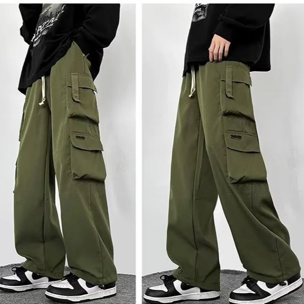 남성 카고 와이드 캐주얼 팬츠 겨울 슬랙스 일자 팬츠 봄가을 코백롱 블랙 팬츠
