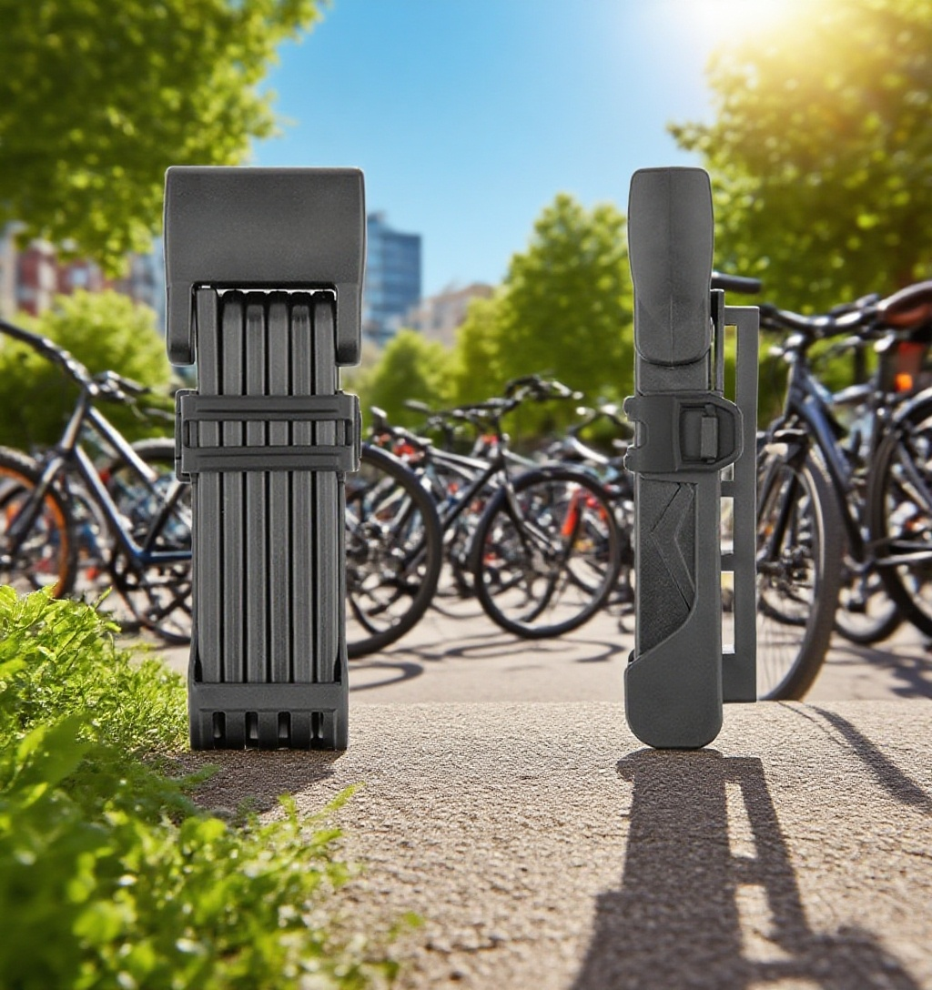 高強度素材を採用した電動バイク用ロックの拡大写真