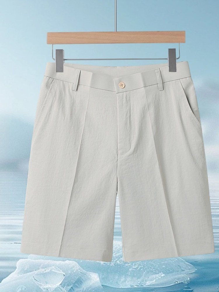 シンプル通気性ビジネス快適薄手五分丈パンツ メンズ